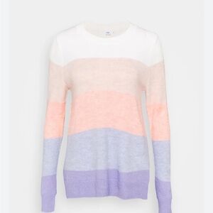 GAP Women's pullover Sweater in Pastel spring colorful Stripes